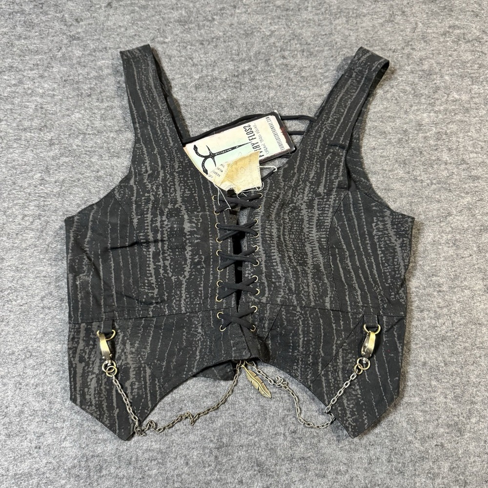 Fairy Floss Byron Bay NWT Tie Vest Cropped Top Size S Grunge Goth Rave Cosplay